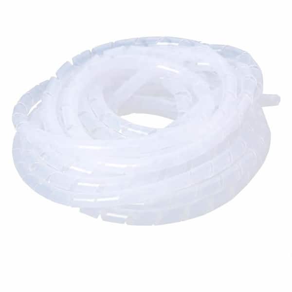 33 Ft Spiral Cable Wrap White Cord Management Sleeve 5/16 in Diameter PE Wire Organizer Bundle for PC TV Computer