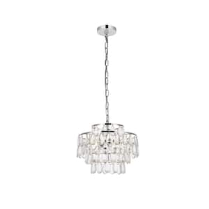 Timeless Home 14 in. 3-Light Chrome Pendant Light