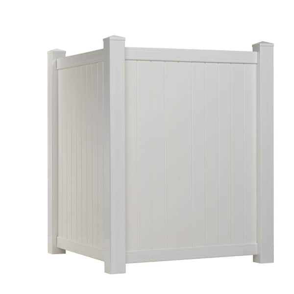 Unbranded 4.5 ft. H x 4 ft. W White Vinyl Privacy Corner Accent Fence Panel Kit