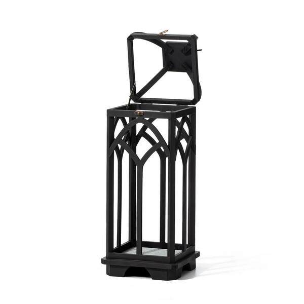 Glitzhome Black Farmhouse Church Window Wood/Metal Lanterns