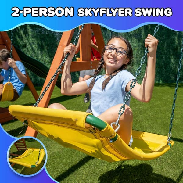 SPORTSPOWER Sherwood Wood Swing Set with Slide WP-746 - The Home Depot