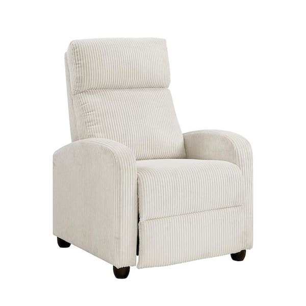 Guthrie Beige Corduroy Manual Push Back Recliner