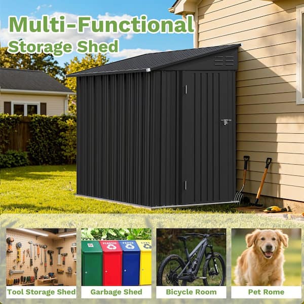 Patiowell 8 ft. W x 4 ft. D Outdoor Storage Shed, Lean to Storage