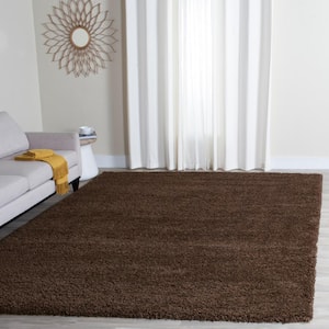 Santa Monica Shag Brown 7 ft. x 10 ft. Solid Area Rug