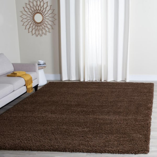 Santa Monica Shag Brown 8 ft. x 10 ft. Solid Area Rug