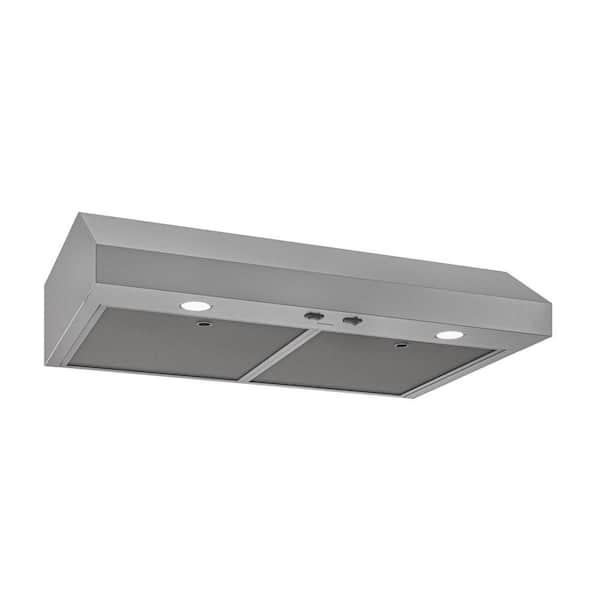Glacier 24 Inch 350 Max Blower CFM 1.5 Sones Convertible Under Cabinet Range Hood Stainless Steel ENERGY STAR
