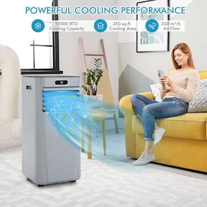 7,000 BTU Portable Air Conditioner Cools 350 Sq. Ft. with Drying and Sleep Mode in Gray
