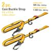 CAT 8 ft. x 1-1/2 in. 500 lbs. Swivel Hook Cam Buckles Set with Soft Straps  Yellow (4-Piece) 240034 - The Home Depot