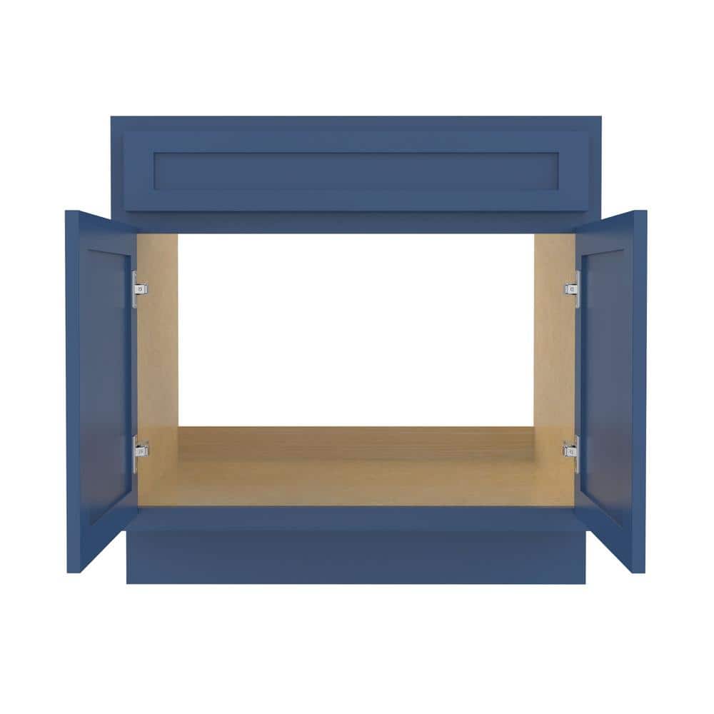 Elegant Blue Shaker Style Single Sink Bathroom Vanity Cabinet
