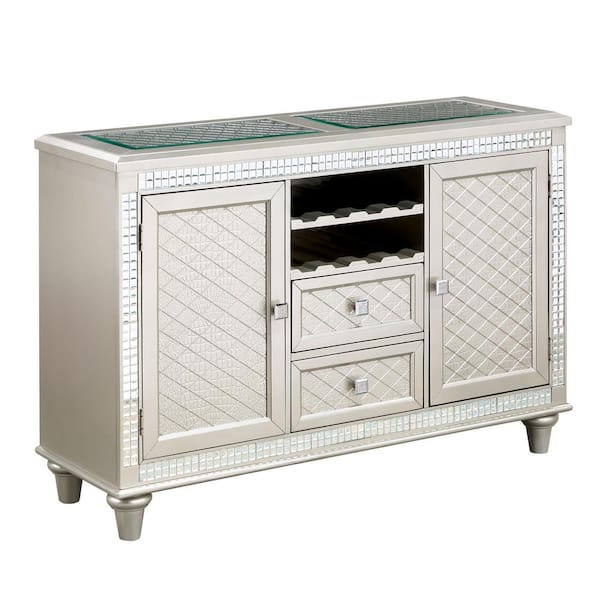 Furniture of America Deltona Champagne Server with 2-Drawer