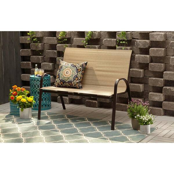 Stylewell Mix and Match Stackable Metal Outdoor Loveseat in Cafe Sling