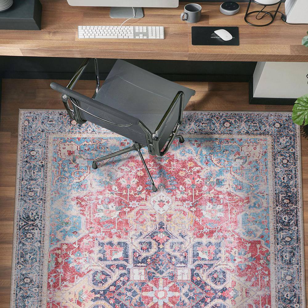 Bohemian Medallion 5'x7' Multicolor Easy-Care Synthetic Rug