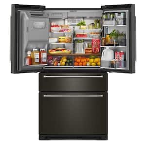 26.2 cu. ft. Standard Depth French Door Refrigerator in Black Stainless Steel with Platinum Interior