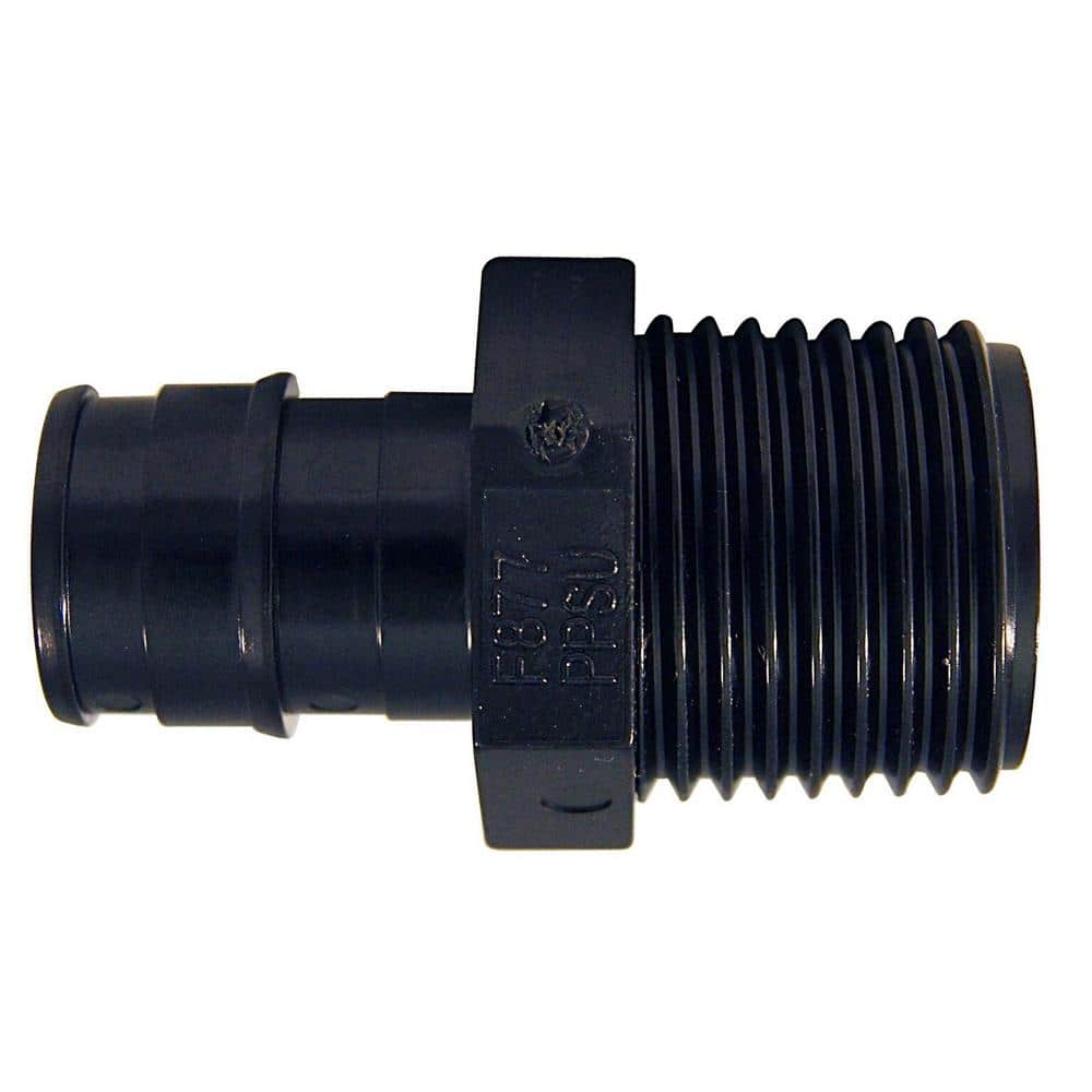 Apollo 1/2 in. Poly-Alloy PEX-A Expansion Barb x 1/2 in. MNPT Male Adapter (10-Pack), Black -  EPXPAM1210PK