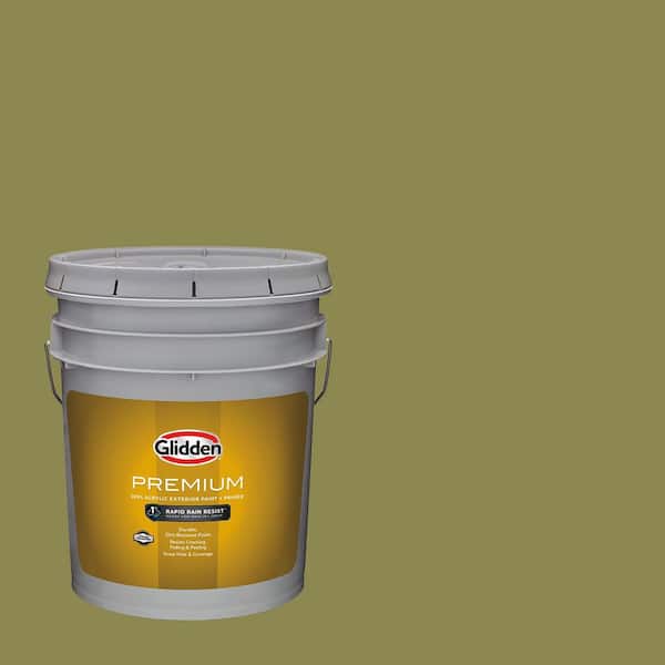 Glidden Premium 5 gal. Bronze Green PPG1114-6 Flat Exterior Latex