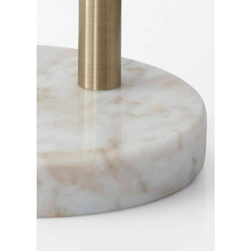Antique Brass Adjustable Arc Floor Lamp with Marble Base