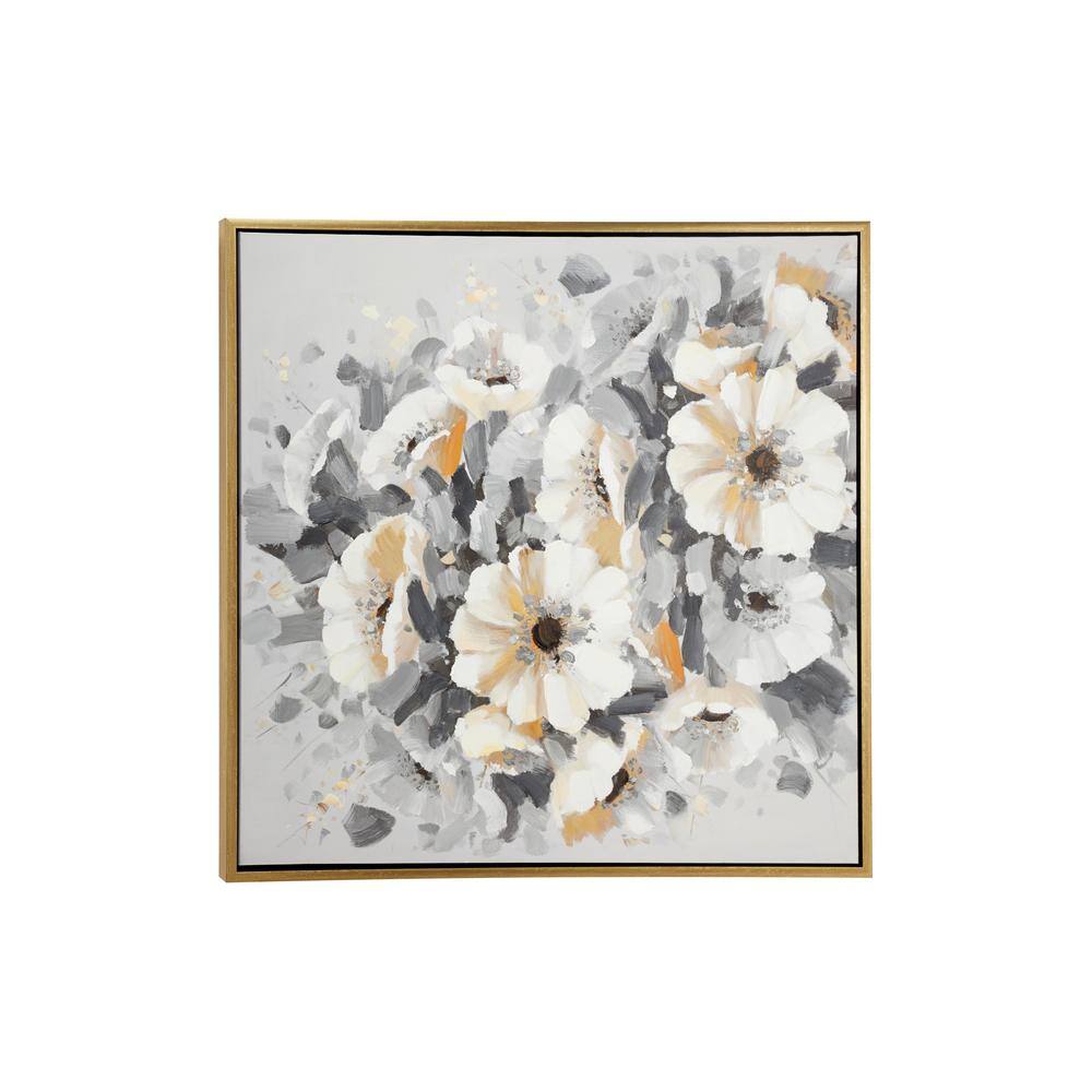 LITTON LANE Flowers Acrylic Painting Framed Canvas Wall Art 87765 - The ...