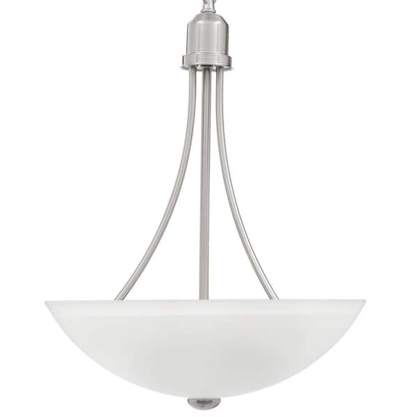 Progress Lighting Gather Collection 15 in. 2-Light Brushed Nickel  Transitional Foyer Pendant with Etched Glass for Entryways P3914-09 - The  Home Depot