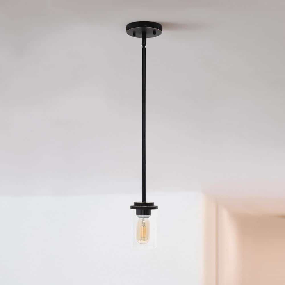 Farmhouse Bronze 53" Adjustable Hanging Glass Pendant Light