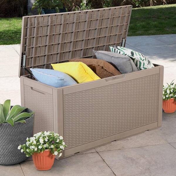 Globel Heavy Duty Lockable Cushion Storage Box Anthracite Grey 800L capacity