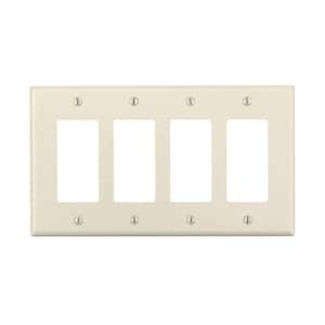 Decora 4-Gang Midway Nylon Wall Plate, Light Almond