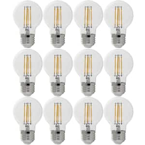 60-Watt Equivalent G16.5 Globe Dimmable Filament Clear Glass E26 LED Vintage Edison LIght Bulb, Daylight 5000K (12-Pack)