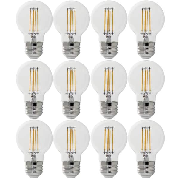 Feit Electric 60-Watt Equivalent G16.5 Globe Dimmable Filament Clear Glass E26 LED Vintage Edison LIght Bulb, Daylight 5000K (12-Pack)