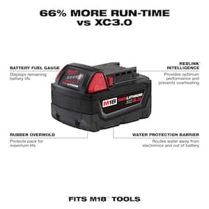 M18 18-Volt Lithium-Ion High Output 6.0 Ah Battery & Redlithium 5.0 Ah Battery