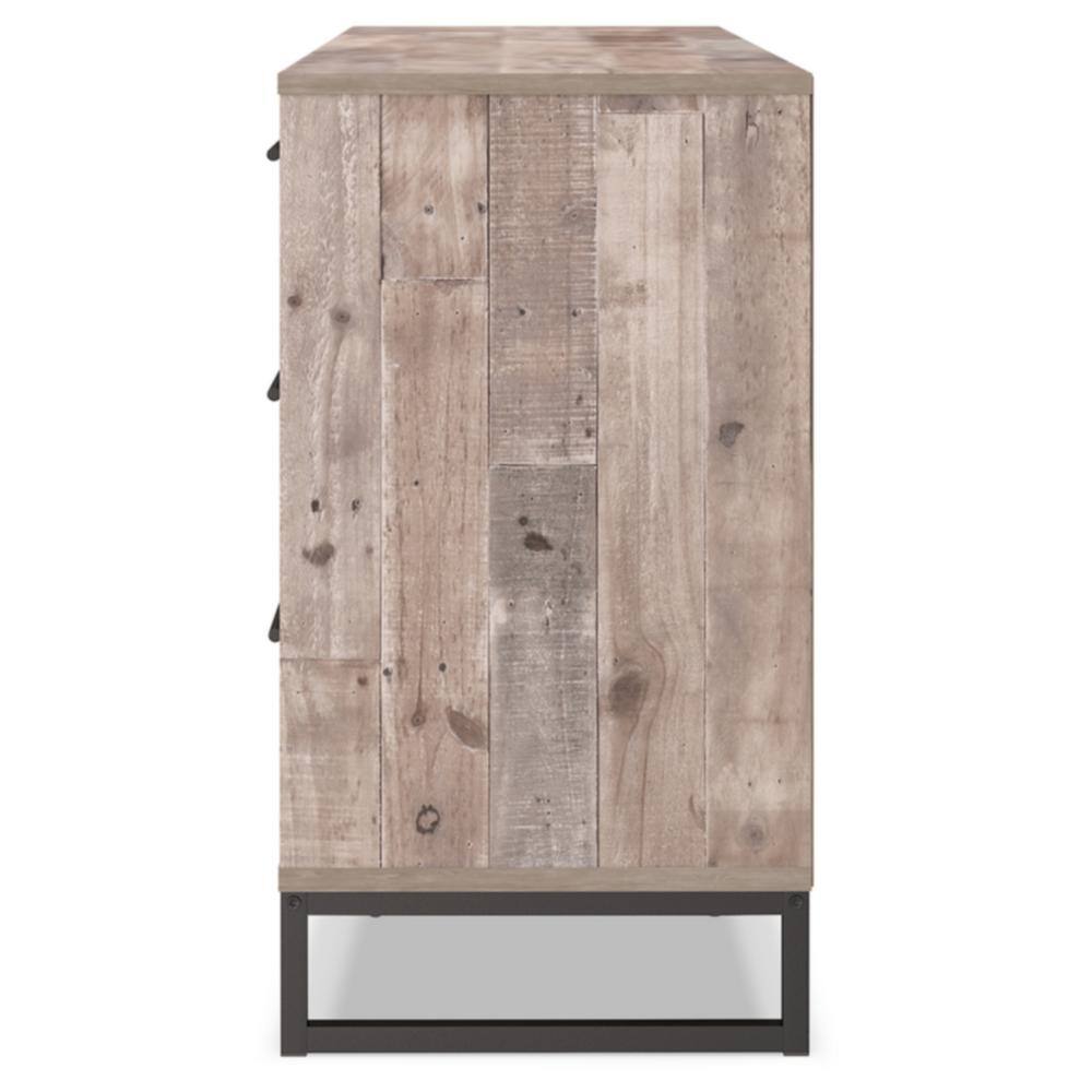 Beige and Black 6-Drawer Mid-Century Modern Dresser