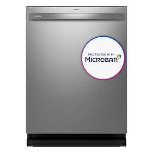 Profile 24 in Smart Built-In Top Control Fingerprint Resistant Stainless Dishwasher w/ Microban Technology, 44 dBA