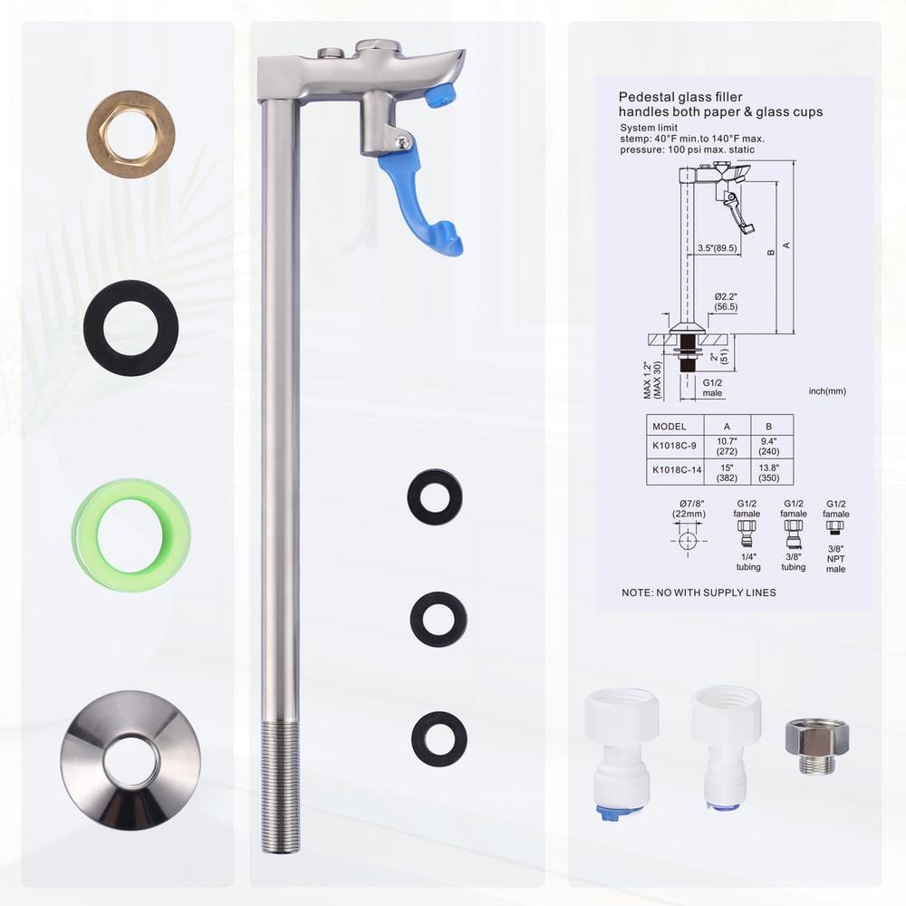 Brushed Nickel Commercial Single Handle Pot Filler Faucet