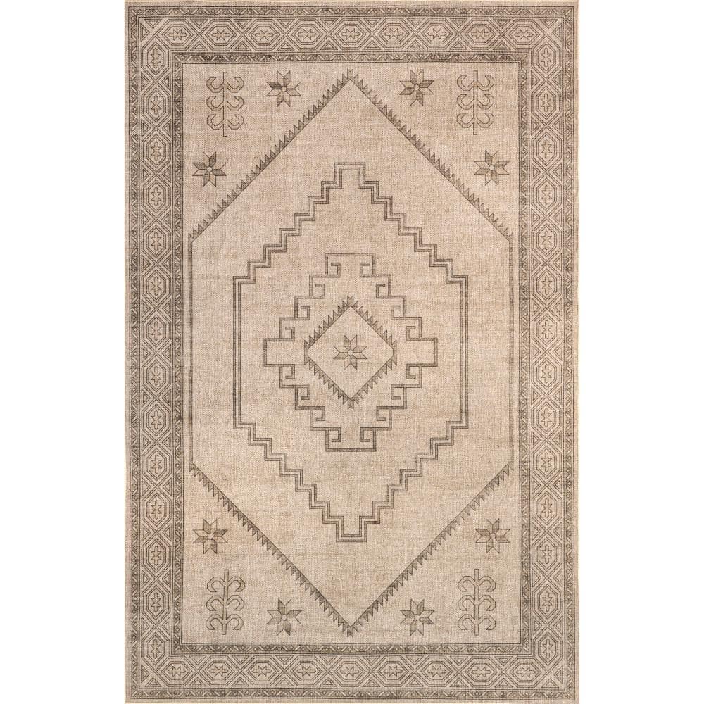 Hilda Medallion Easy-Jute Machine Washable Natural 5 ft. x 8 ft. Area Rug price history on PriceWatchPro