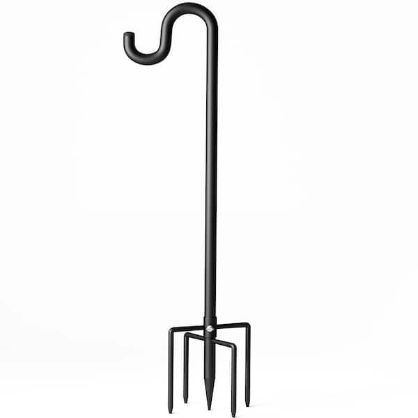 Outdoor Adjustable Shepherds Hook Bird Feeder Pole Extra Thick Steel 5 Prong Base for Garden Weddings Plants