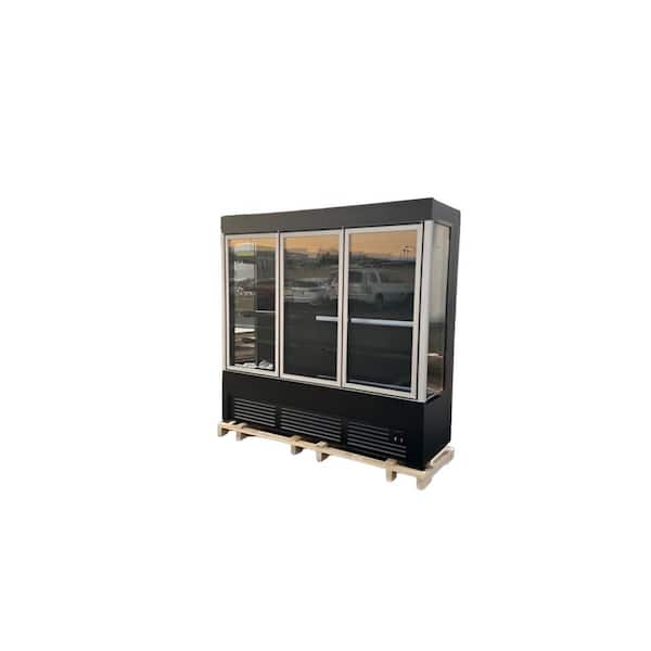 Elite Kitchen Supply 79 in. 30.4 cu. ft. Floral Cooler Flower Merchandiser E79L Black