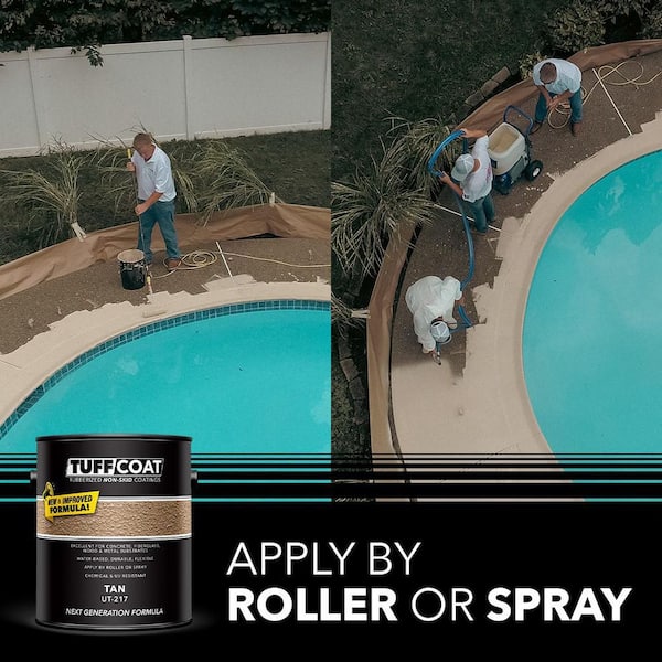 TUFF COAT - UT-217 1-Gl Tan Matte, Interior/Exterior, Concrete/Wood/Fiberglass/Metal Paint, Basement/Garage/Deck/Pool Deck/Patio