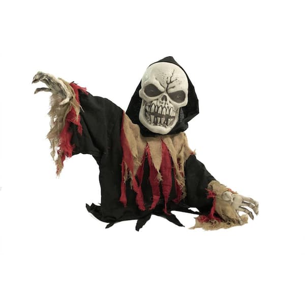 HAUNTED HILL FARM:Haunted Hill Farm 39 in. Touch Activated Animatronic Reaper
