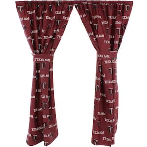 42 in. W x 63 in. L Texas A&M Aggies Cotton With Tie Back Curtain in Red (2 Panels)