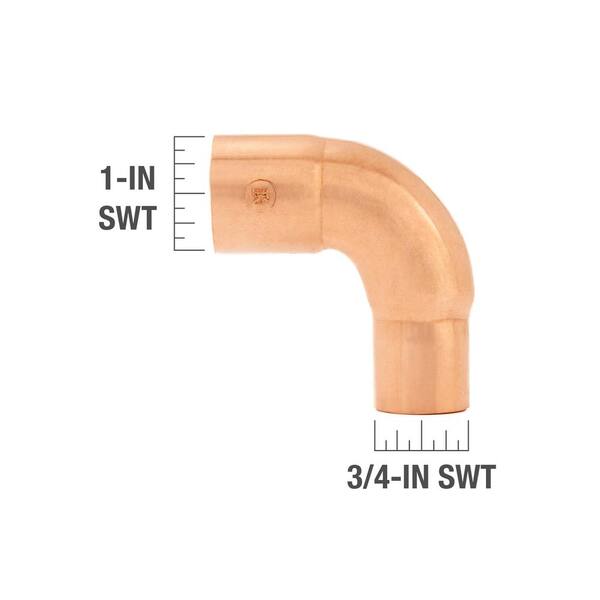 Everbilt 3/4 in. Copper Pressure 90-degree Cup x Cup Elbow Fitting