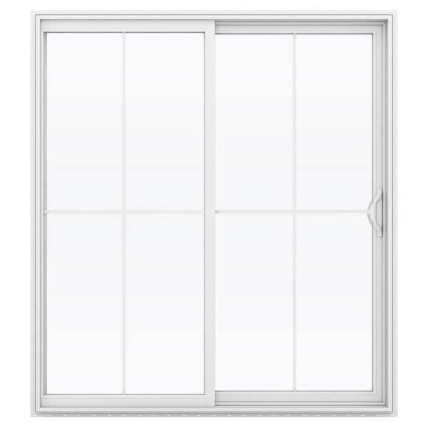 JELD-WEN 72 in. x 80 in. V-2500 White Vinyl Right-Hand 4-Lite Sliding Patio Door