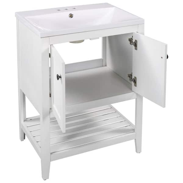 17.8 in. W x 23.7 in. D x 33.6 in. H Bathroom Vanity in White