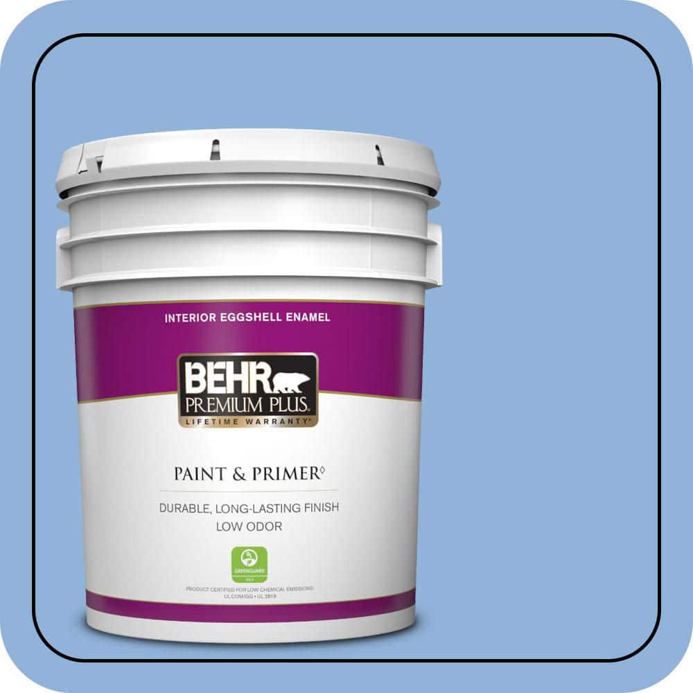5 gal. #580B-5 Cornflower Blue Eggshell Enamel Low Odor Interior Paint & Primer product image for price tracking
