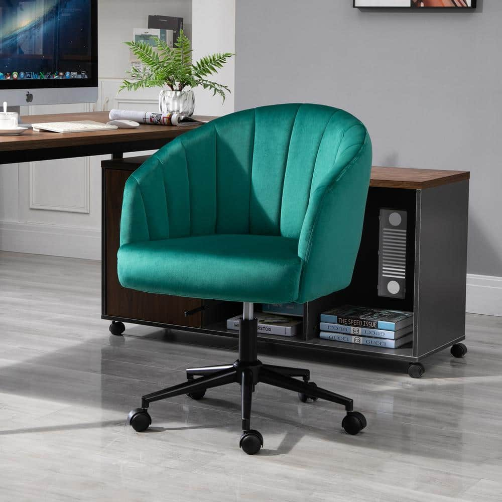 HOMCOM Love Shape Swivel Leisure Chair on Wheels Upholstery Home Office