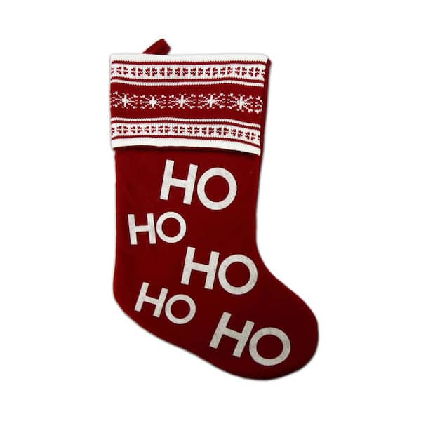 Santaland 20 in. Polyester Ho Ho Ho Christmas Felt Stocking