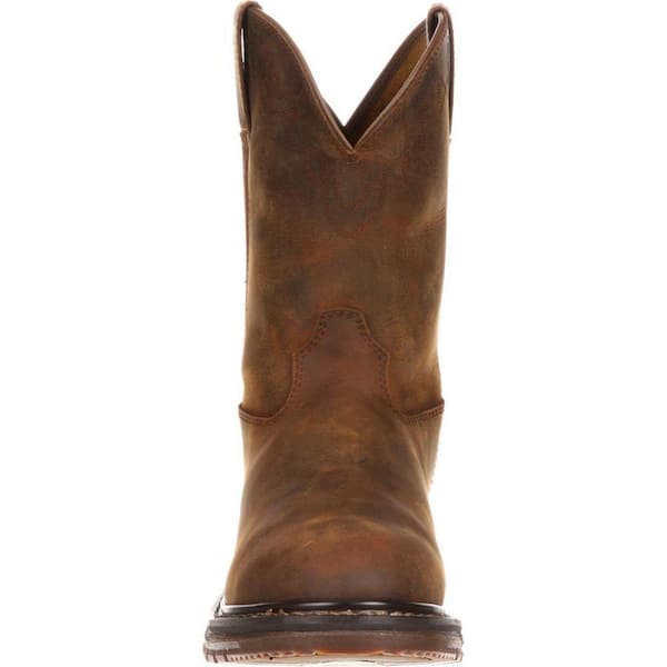 Rocky Original Ride Roper Western Boots Men\'s Brown Leather Size 8.5M Pull On ROCKY Western Men main image 4