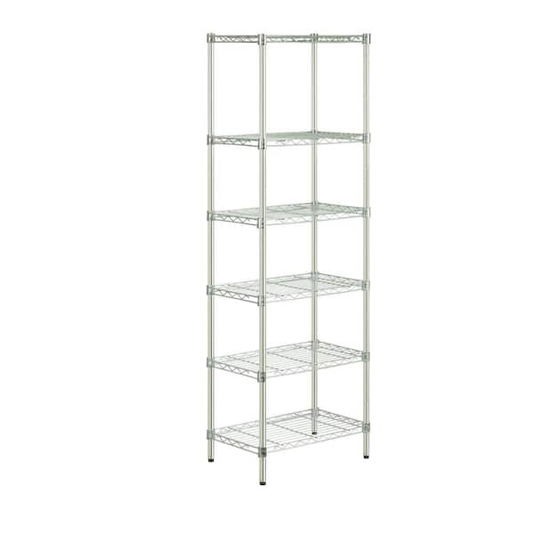 FDW 18x48x82 Inch Wire Shelving Unit With Wheeled Steel 6-layer Heavy ...