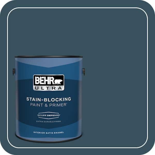 BEHR ULTRA 1 gal. #PPU13-20 Restless Sea Extra Durable Satin Enamel Interior Paint & Primer