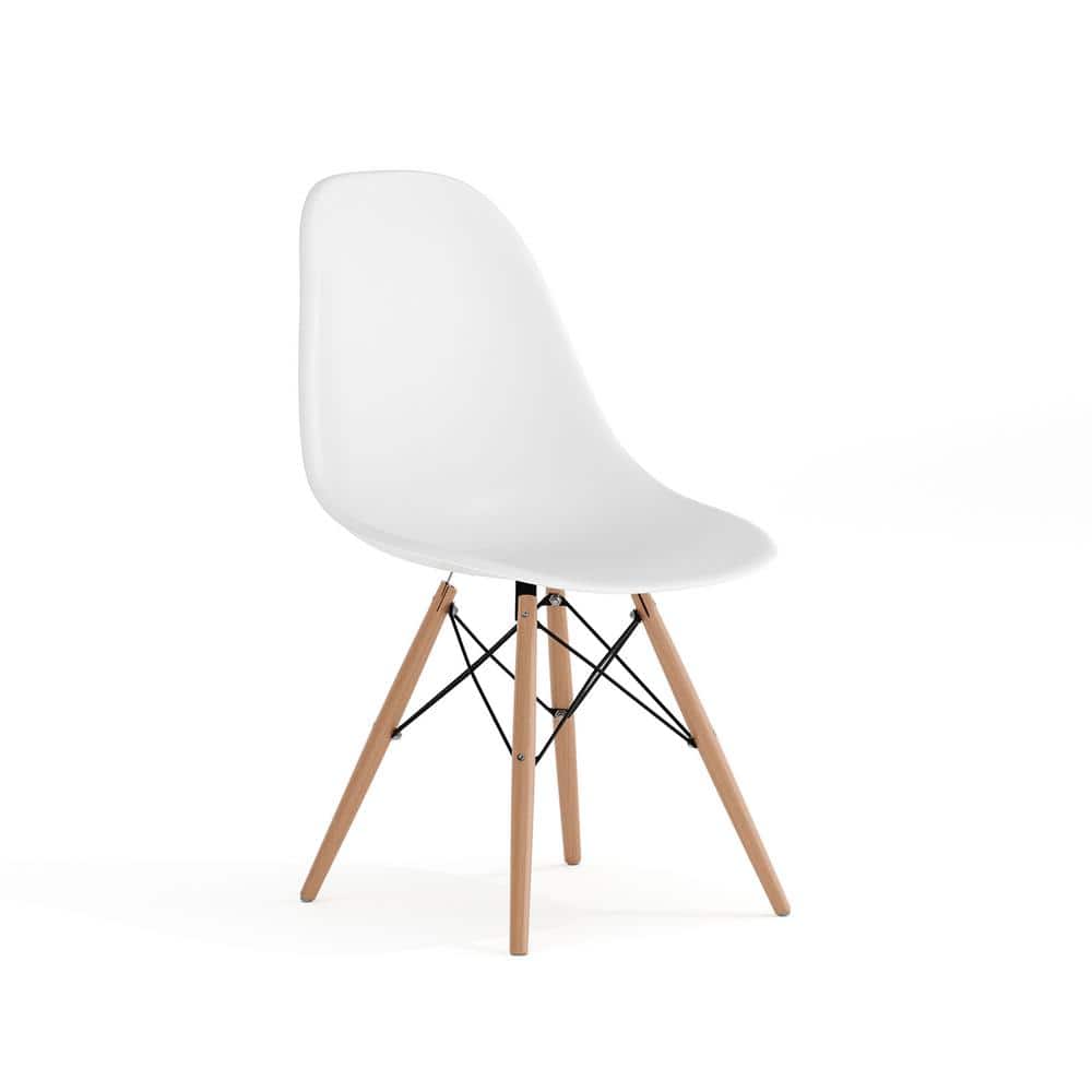 Carnegy Avenue Elon Series White Plastic Side Chair with