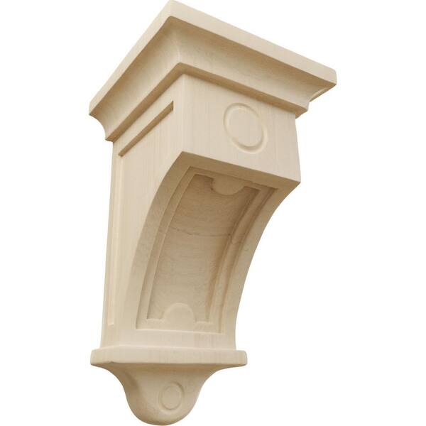 Ekena Millwork 5 in. x 5 in. x 9 in. Rubberwood Arts and Crafts Corbel