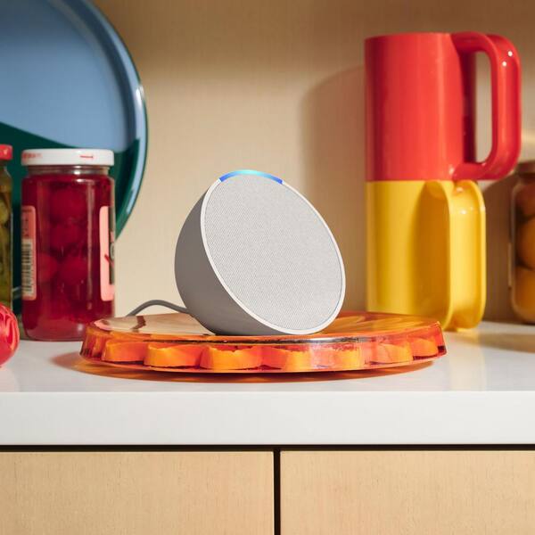 Echo Pop (1st Gen, 2023 Release) Full Sound Compact Smart Speaker  with Alexa, Glacier White B09ZXLRRHY - The Home Depot
