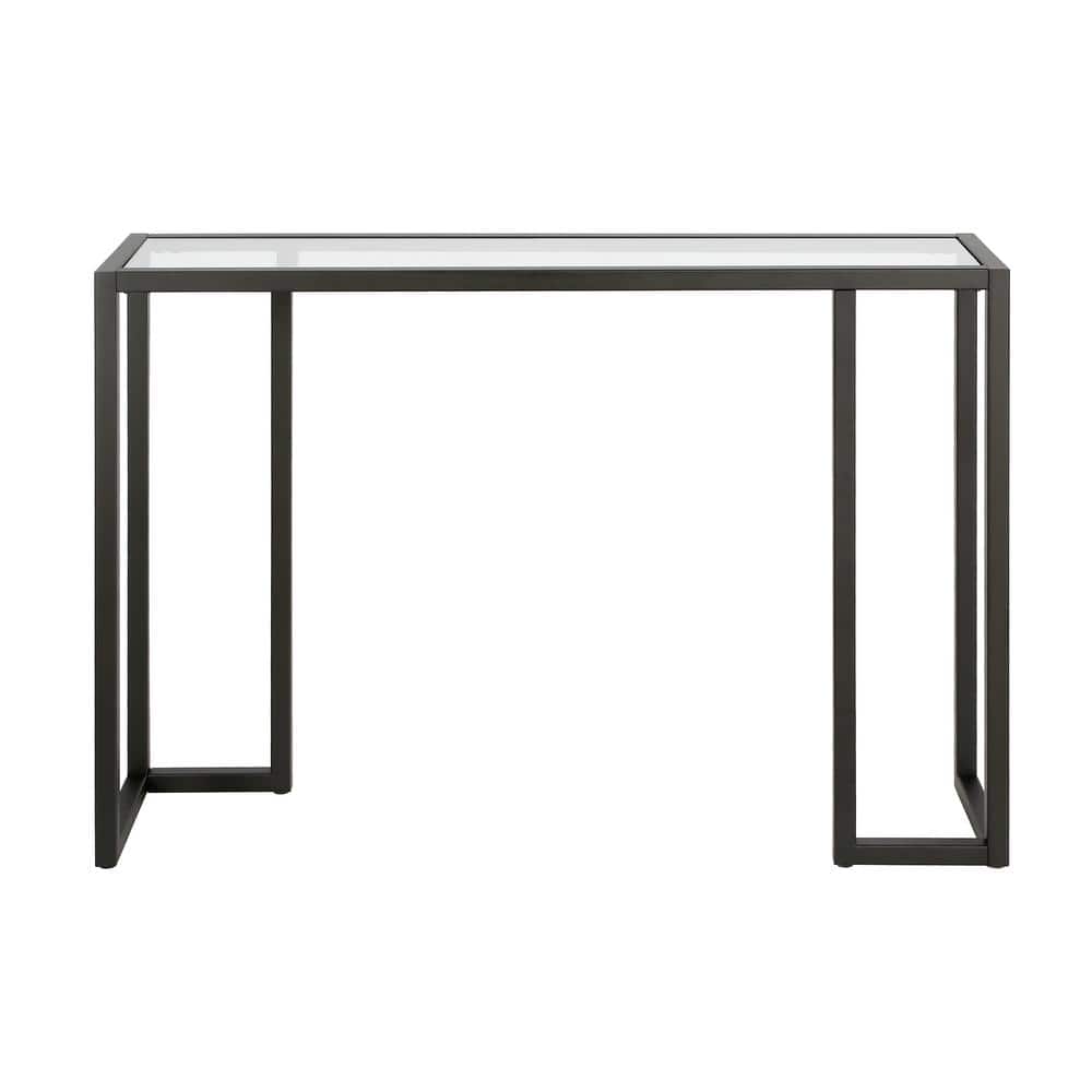 Oscar Blackened Bronze Glass Hallway Table with Storage